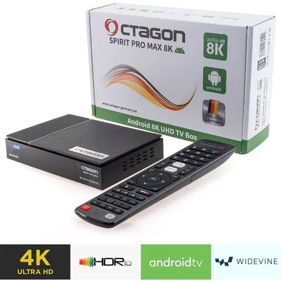 Octagon SPIRIT PRO MAX 8K UHD Android 11 IP-Receiver HDR10+, Widevine L1, Dual-WiFi, LAN, BT