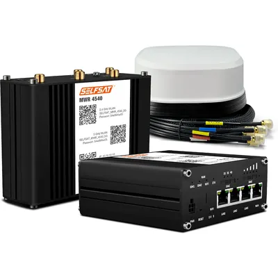 SELFSAT MWR 4540 4G Cat 6 WLAN Router bis 300 Mbps inkl. SATCO 5G Antenne weiß