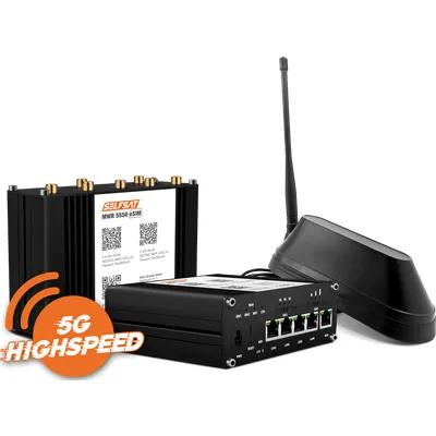 SELFSAT MWR 5550 eSIM 5G Cat 19 WLAN Router bis 3,3 Gbps inkl. SHARK 5G Antenne schwarz