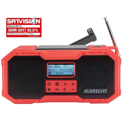 Albrecht Radio DR 112 Outdoor DAB+, Akku, Kurbel, Bluetooth, Stereo, rot/schwarz