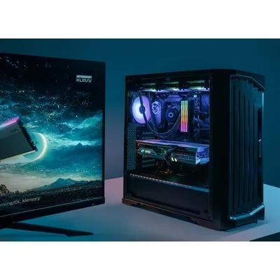 Klevv RAM CRAS V RGB Obsidian Black - 32 GB (2 x 16 GB Kit) - DDR5 6400 UDIMM CL30 (KD5AGUA80-64B300G)