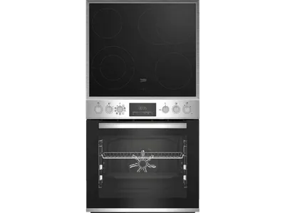 BEKO BBUM12320XMPE Pyrolyse, Einbau-Herdset (Glaskeramikkochfeld, A+, 72 l)