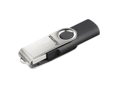 HAMA Rotate USB-Stick, 16 GB, 10 MB/s, Schwarz/Silber