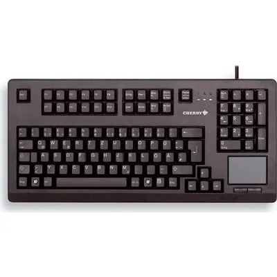 CHERRY TouchBoard G80-11900, Schwarz Kompakte Tastatur mit integriertem Touchpad, USB-Anschluss