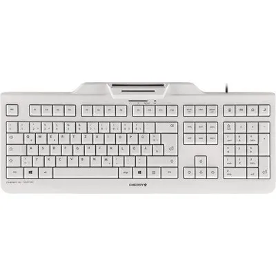 CHERRY KC 1000 SC, weiß-grau, kabelgebunden, Security Tastatur, integriertes Smartcard-Terminal, 4 Hotkeys