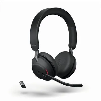 Jabra Evolve2 65 Headset, Stereo, kabellos, Bluetooth, schwarz ,inkl. Link 380 USB-C, Optimiert für Unified Communication