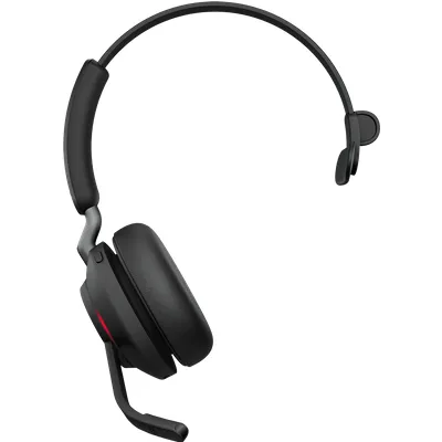 Jabra Evolve2 65 Headset, Mono, kabellos, schwarz Bluetooth, inkl. Link 380 USB-A, Optimiert Microsoft Teams