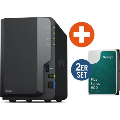 Synology DiskStation DS223 NAS 2-Bay 0/2 2,5"/3,5" SATA HDD/SSD, 1x Gigabit LAN, 3x USB 3.0, 2GB RAM