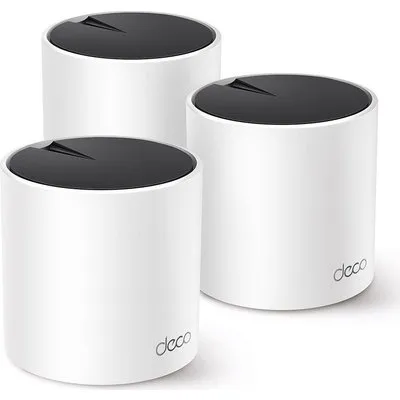 TP-Link Deco X55 WiFi 6 Mesh System, 3er Set AX3000 Dual-Band, 3x Gb LAN/WAN (pro Einheit)