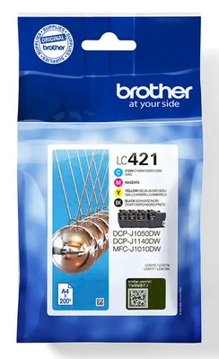 Brother LC-421 Tintenpatronen 4er Multipack Schwarz, Cyan, Magenta & Gelb | Kompatibilität: DCP-J1050DW // DCP-J1140DW // DCP-J1800DW // MFC-J1010DW