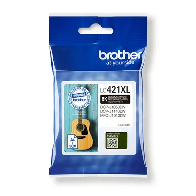 Brother LC-421XLBK Tintenpatrone Schwarz für 500 Seiten Kompatibilität: DCP-J1050DW // DCP-J1140DW // DCP-J1800DW // MFC-J1010DW