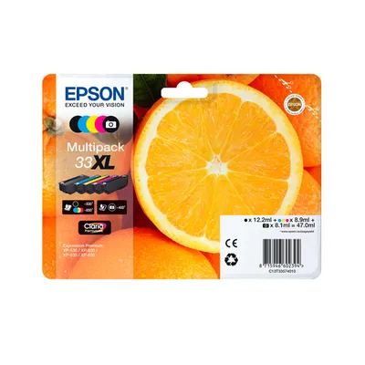 Epson 33 Tintenpatronen 5er-Pack 5x Farben Claria Premium Ink Für Kompatibilität, siehe Artikel-Beschreibung | 5x Tintenpatronen: Schwarz, Photo Black