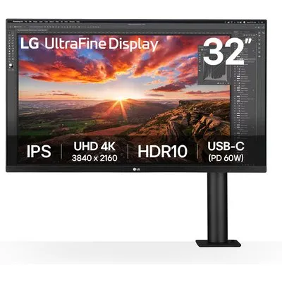 LG 32UN880K-B Ergo Monitor - 4K UHD-IPS, Pivot, Höhenverstellung - HDMI, DisplayPort 1.4, USB-C