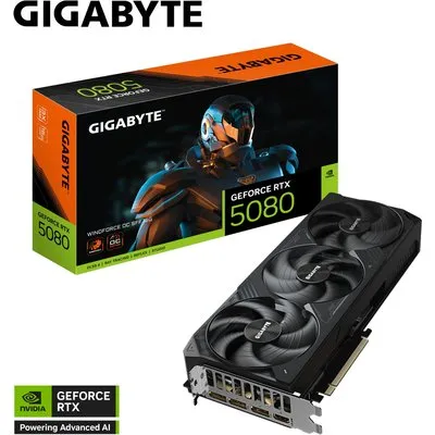 GIGABYTE GeForce RTX 5080 Windforce OC SFF 16G - 16GB GDDR7, HDMI, 3x DP