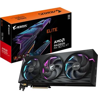 Gigabyte Radeon RX 9070 XT 16GB Aorus Elite Grafikkarte - 16GB GDDR6, 2x HDMI, 2x DP