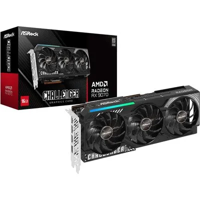 ASRock Radeon RX 9070 Challenger 16GB - 16GB GDDR6, 1x HDMI, 3x DP