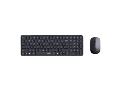 Rapoo Kabelloses ultraflaches Multi-Mode-Deskset "9310M" schwarz, QWERTZ DE, 2,4 GHz, Bluetooth 4.0, Bluetooth 5.0, Nano-USB-Empfänger & Aufbewahrungs