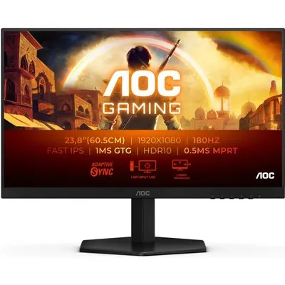 AOC 24G42E AOC Gaming 24G42E - 24 Zoll FHD Monitor, 180 Hz, 1 ms, FreeSync Prem., G-Sync comp., HDR10 (1920x1080, HDMI, DisplayPort) schwar