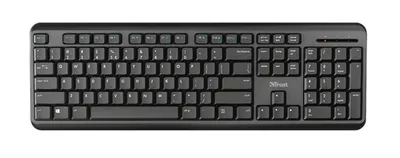 Trust TK-350 Wireless Keyboard, Leise Tasten, DE-Layout Kabellose Verbindung mit einer Reichweite bis zu 10 Meter, Flüssigkeitsgeschütztes Design, Kab