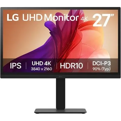 LG 27BA45U-B Business Monitor - 4K UHD, IPS Panel Höhenverstellbar 150mm, Pivot; Drehbar,