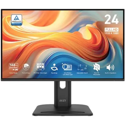 MSI PRO MP245PGDE E14 Office Monitor 144Hz (1920x1080), Höhenverstellbar (130mm), Pivot , drehbar, EPEAT Siver
