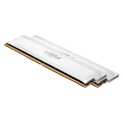 Crucial Pro OC Weiß 32GB Kit (2x16GB) DDR5-6400 CL38 UDIMM Gaming-Arbeitsspeicher - Unterstützt Intel XMP 3.0 und AMD EXPO