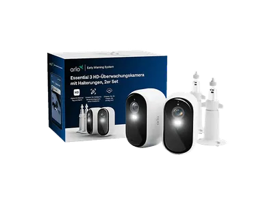 Arlo Essential 3 HD Sicherheitskamera Weiß 2er Set 2MP (1920x1080), WLAN, Akku, Indoor/Outdoor, Intelligente Erkennung