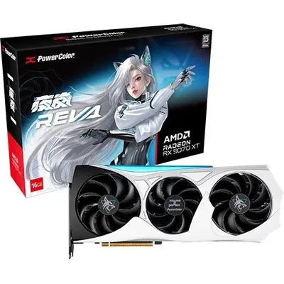 PowerColor Hellhound Reva Radeon RX 9070 XT Grafikkarte - 16GB GDDR6, HDMI, 3x DP