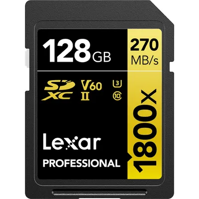 Lexar Professional SDXC 1800x GOLD 128GB 180 MB/s