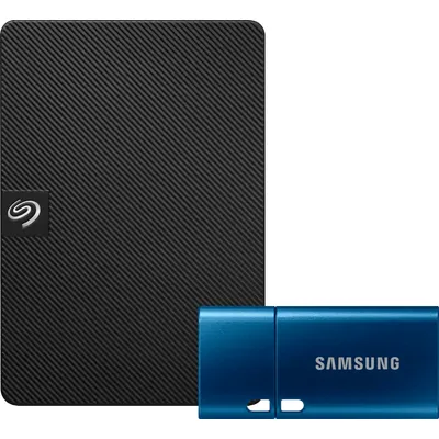 Seagate Expansion Portable 1 TB + Samsung USB-C Flash Drive 64 GB