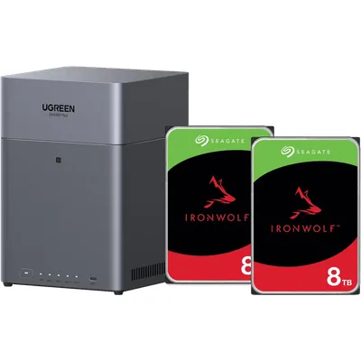 UGREEN NASync DH4300 Plus + Seagate Ironwolf 8 TB Doppelpack