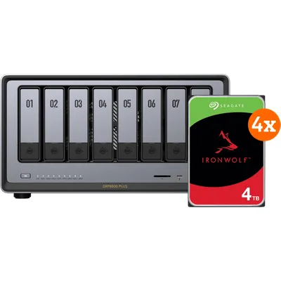 UGREEN NASync DXP8800 Plus + Seagate Ironwolf 4 TB 4er-Pack
