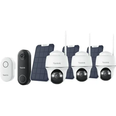 Reolink Argus B430 3er-Pack + Solar Panel + D340W + Chime