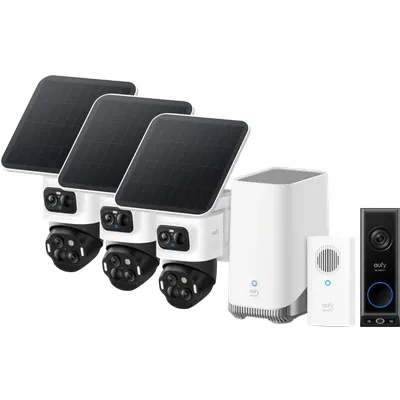 eufyCam S4 3er-Pack + HomeBase 3 + Video Doorbell E340 + Chime