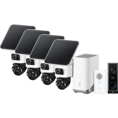 eufyCam S4 4er-Pack + HomeBase 3 + Video Doorbell E340 + Chime