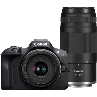 Canon EOS R100 Schwarz + RF-S 18-45mm f/4.5-6.3 IS STM + RF 75-300mm f/4-5.6