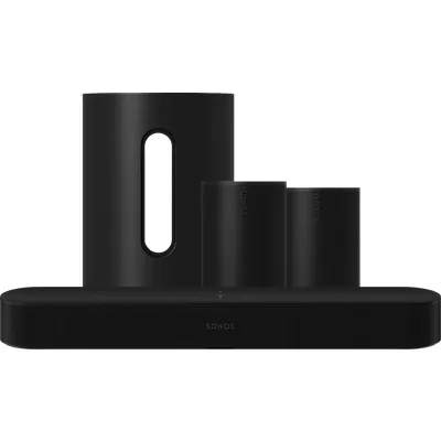 Sonos Beam Gen 2 Schwarz + 2x Era 100 Schwarz + Sub Mini Schwarz