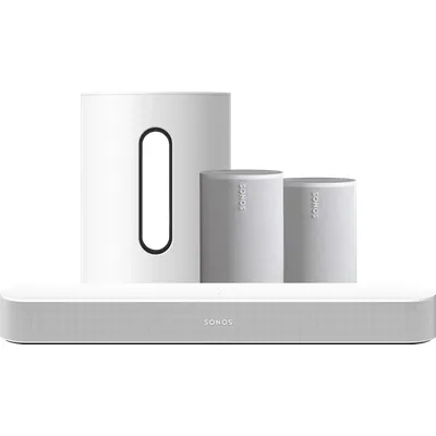 Sonos Beam Gen. 2 Weiß + 2x Era 100 Weiß + Sub Mini Weiß