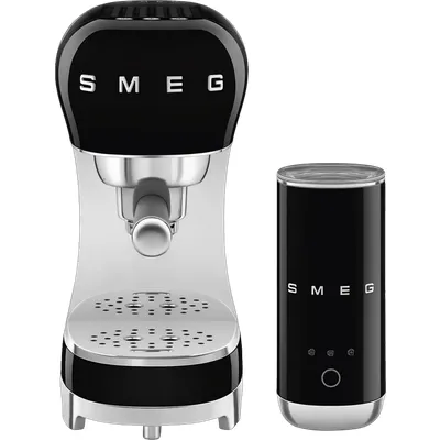 SMEG ECF12BLEU Schwarz + Milchaufschäumer