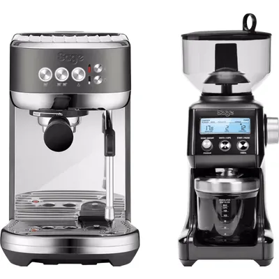 Sage The Bambino Plus Schwarz Edelstahl + Kaffeemühle