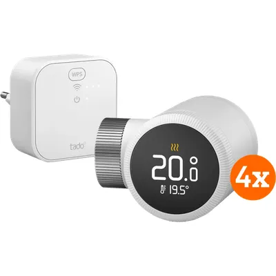 Tado Smart-Thermostatkopf X - Starterpaket 4er-Pack