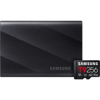 Samsung T9 Portable SSD 4TB Schwarz + Samsung microSDXC T9 256GB 200 MB/s