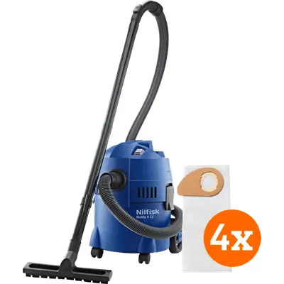 Nilfisk Buddy II 12 + Nilfisk Staubsaugerbeutel für Buddy II (4x)