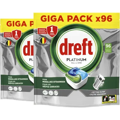Dreft Spülmaschinentabs Platinum All In One - Doppelpack (132 Stück)