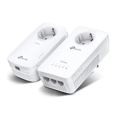 TP-Link AV1000 Gigabit Powerline WLAN AC1200 Set mit Steckdosen 2x Adapter, bis zu 1300 Mbit/s, WLAN AC 867 (5 GHz) + 300 Mbit/s (2,4 GHz), 3x Gigabit