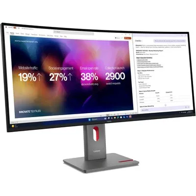 Lenovo ThinkVision P40WD-40 Curved Business Monitor - KVM Switch 39.7" (100.83 cm) WUHD, IPS, 120Hz, HDMI, DisplayPort, Thunderbolt 4, USB-Anschlüsse