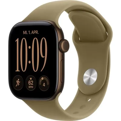 Apple Watch Series 12 42mm - Dunkelbronze Aluminium Case Oliv Sport Band - M/L