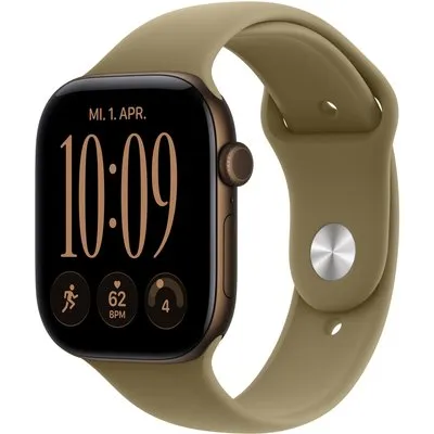 Apple Watch Series 12 46mm - Dunkelbronze Aluminium Case Oliv Sport Band - M/L