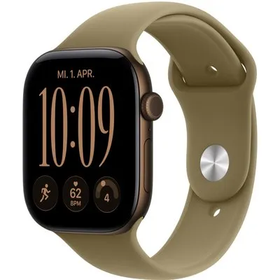 Apple Watch Series 12 Cellular 46mm - Dunkelbronze Aluminium Case Oliv Sport Band - M/L
