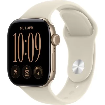 Apple Watch Series 12 42mm - Lichtgold Aluminium Case Sand Sport Band - S/M